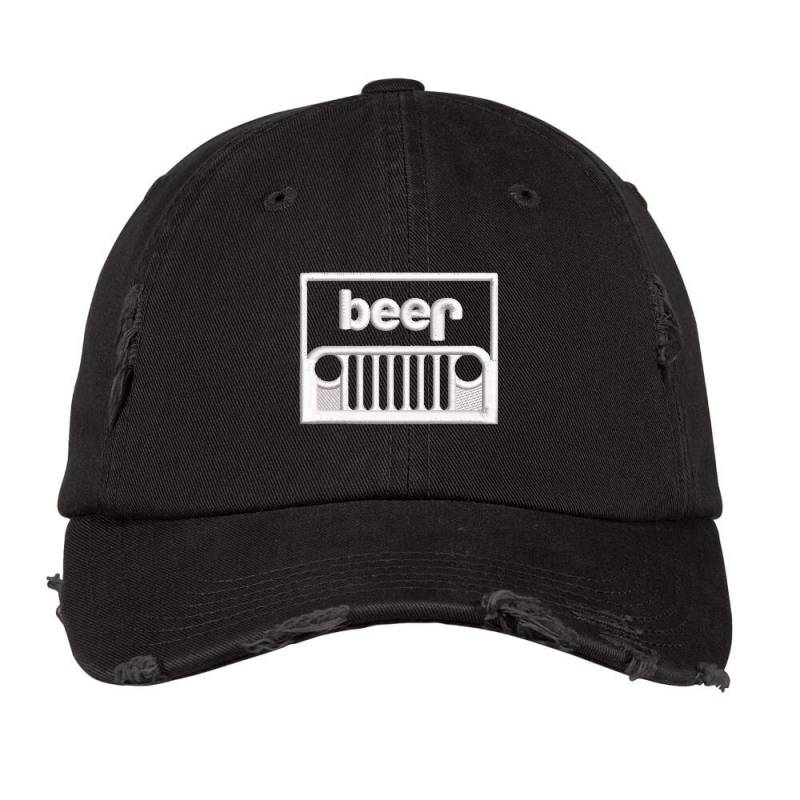 Custom Jeep Beer Embroidery Embroidered Hat Distressed Cap By Madhatter