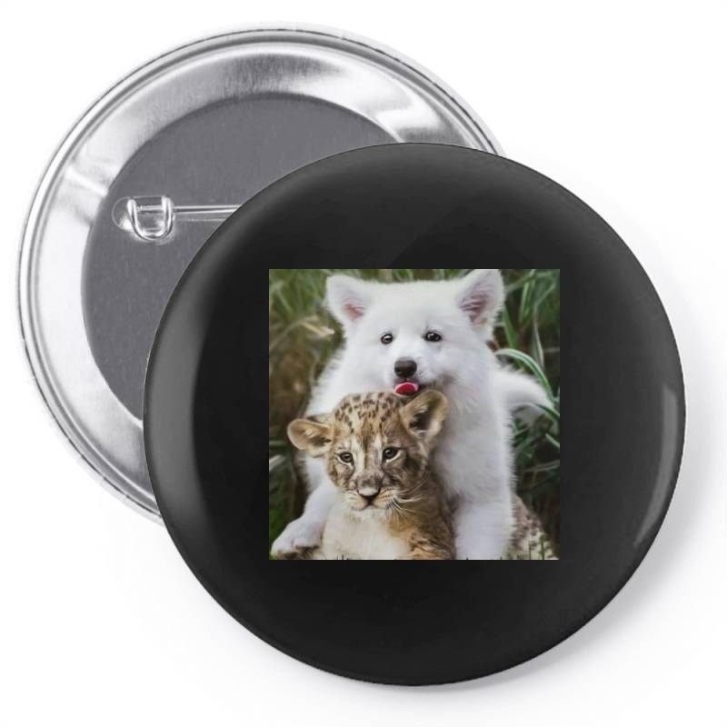 Dog And Lion Pin-back Button | Artistshot