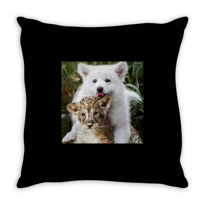Dog And Lion Throw Pillow | Artistshot