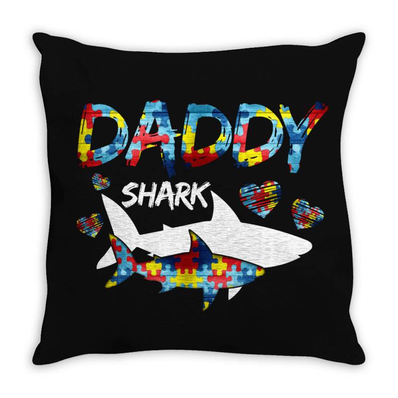 Daddy Shark For Dark Throw Pillow | Artistshot