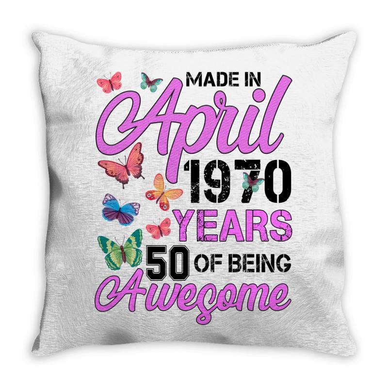 Made In April 1970 Ears 50 Of Being Awesome For Light Throw Pillow | Artistshot