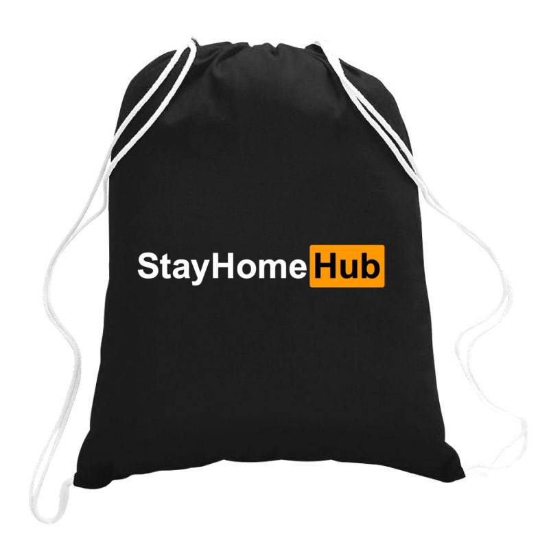 Stay Home Hub Drawstring Bags | Artistshot