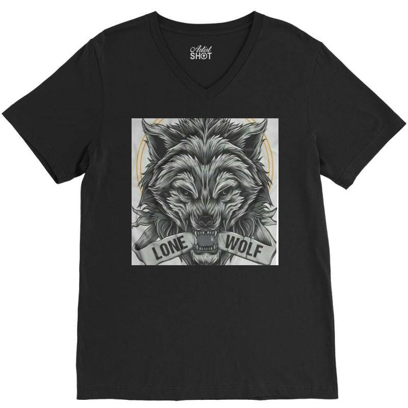 Lone Wolf V-neck Tee | Artistshot