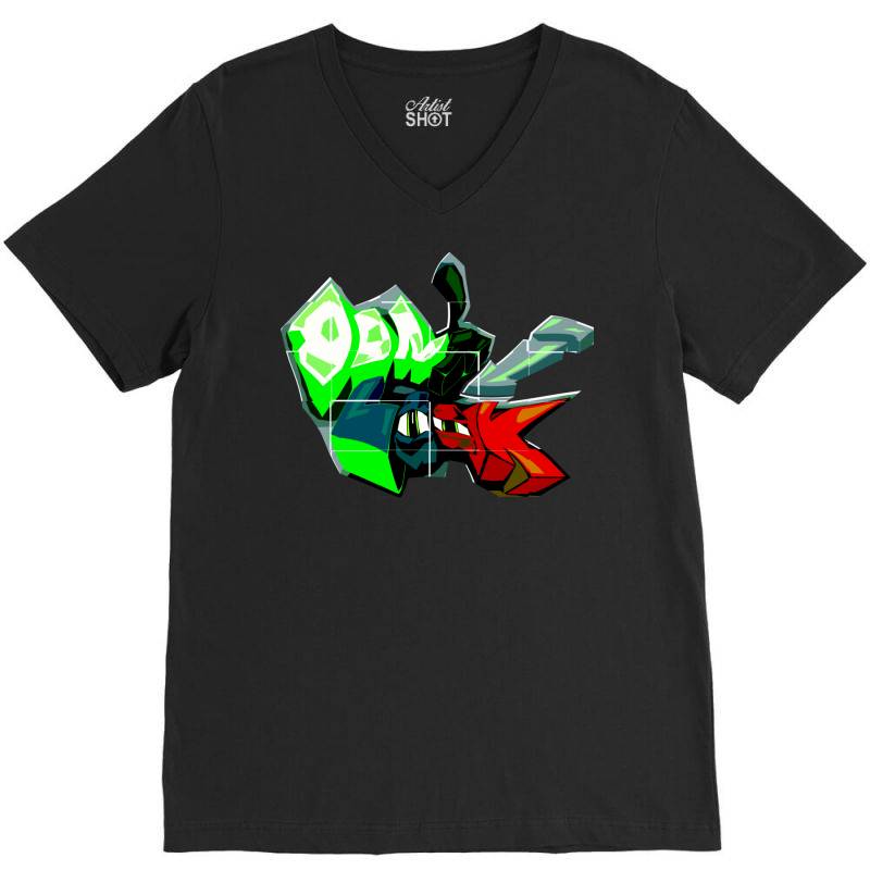 Don't Look Graffiti V-neck Tee | Artistshot