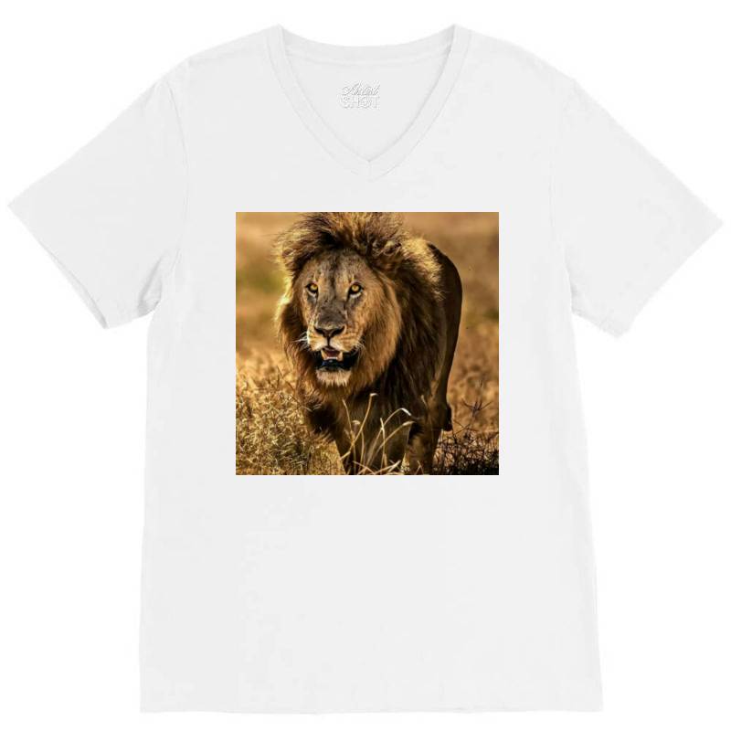 Lion V-neck Tee | Artistshot