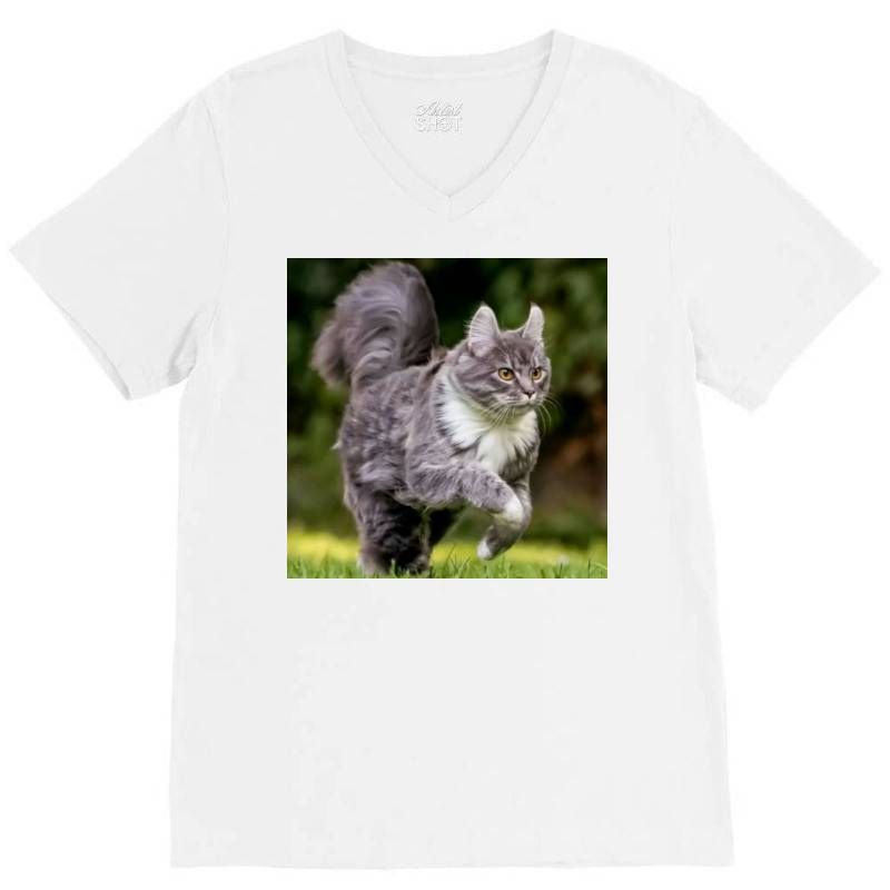 Cat V-neck Tee | Artistshot