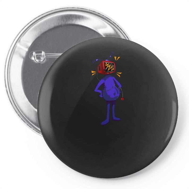 Retro Tv Man Pin-back Button | Artistshot
