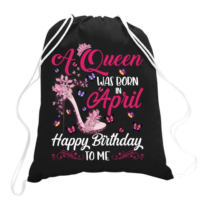 A Queen Was Born In February Happy Birthday To Me Drawstring Bags | Artistshot