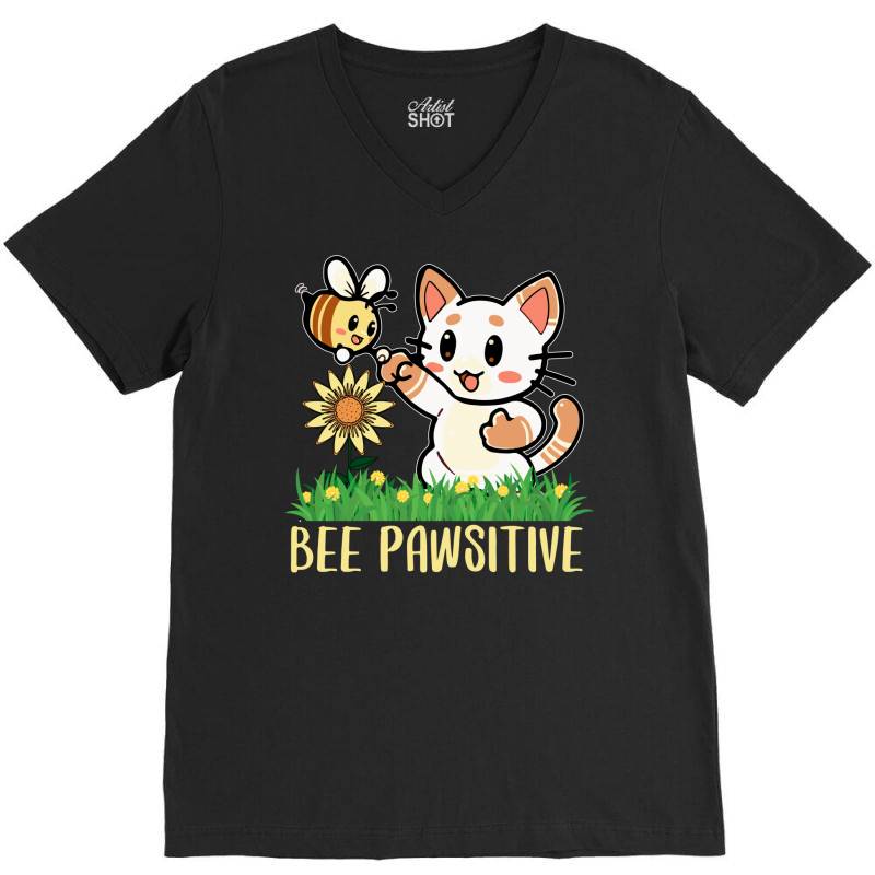 Bee Pawsitive V-neck Tee | Artistshot
