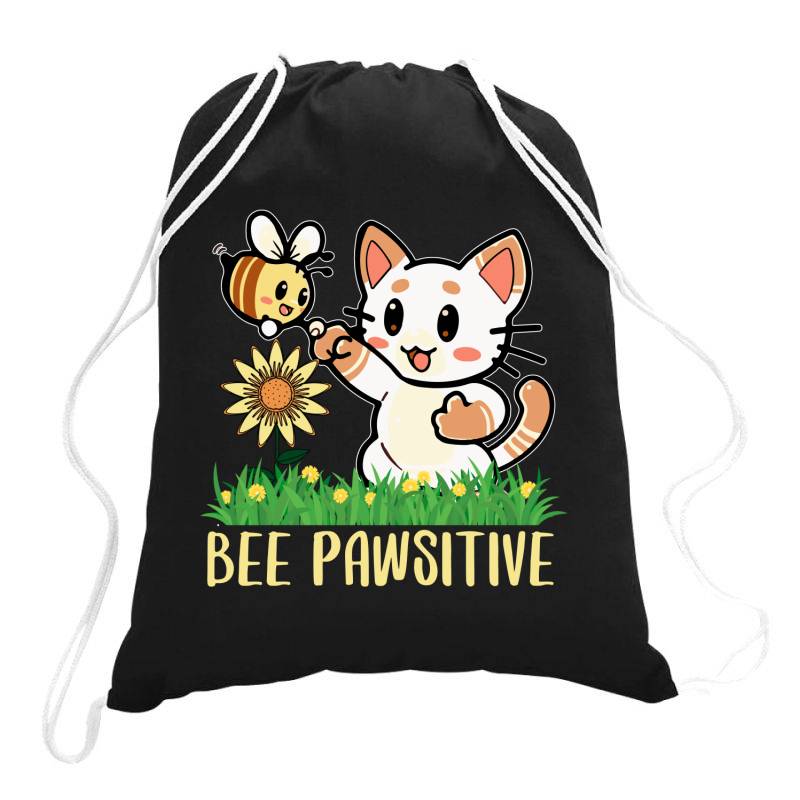 Bee Pawsitive Drawstring Bags | Artistshot