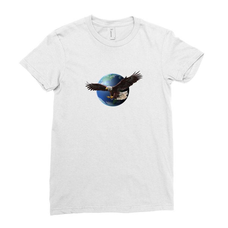 Adler Earth Globus Globe Global Ladies Fitted T-shirt | Artistshot