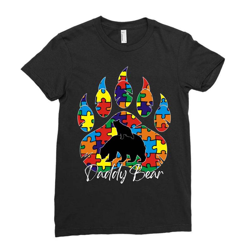 Daddy Bear Autism Awareness Day Ladies Fitted T-shirt | Artistshot