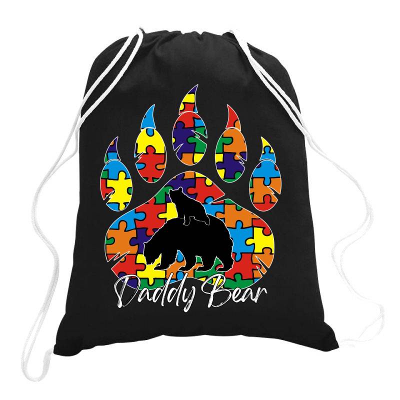 Daddy Bear Autism Awareness Day Drawstring Bags | Artistshot