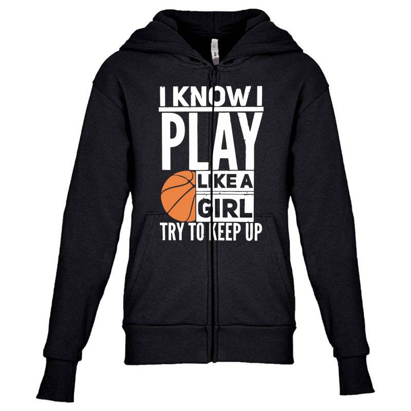 Custom Basketball Girl Youth Zipper Hoodie By Reeee3z Artistshot