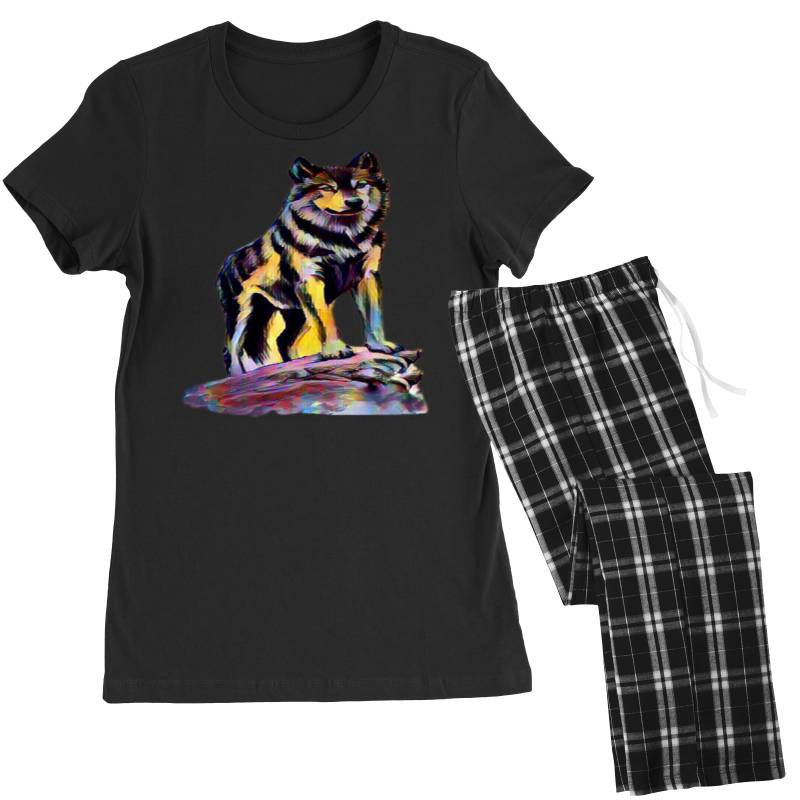 Custom The Colorful Wolf Women's Pajamas Set By Sukhendu12 Artistshot